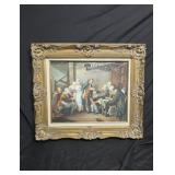 French Genre Framed Art 27"x24"