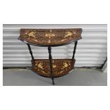 Italian Style Marquetry 2 Tier Console Table
