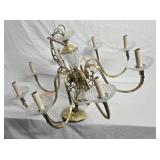 Brass and Cut Crystal Candle-Style Chandelier