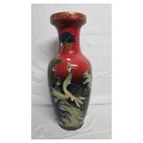 Oriental Enamel Porcelain Floor Vase 24"