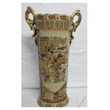 Royal Satsuma Style Vase gilt moriage detailing17"