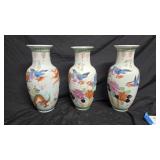 Decorative Chinese Vases (3) 12 1/2"
