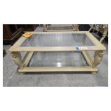 Animal Leg Glass Top Coffee Table 28x48x18