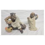 Pair of Chinese Shiwan Style Figurines 9"
