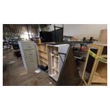Assorted office/classroom furniture including fili
