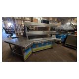 Large stainless steel cafeteria serving-line stati
