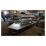Large stainless steel cafeteria serving-line stati