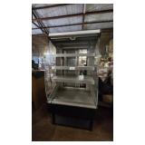 Glass-front commercial cafeteria display/serving c
