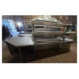 Large stainless steel cafeteria serving-line stati