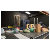 Assorted physical-education/gym equipment includin