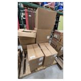 Boxes of black plastic food-service baskets/trays
