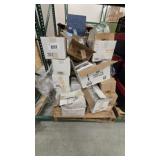 Pallet of disposable plastic utensils, primarily b