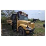Full-size yellow school bus, unit/bus number 122;