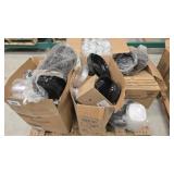 Pallet of disposable food-service supplies includi