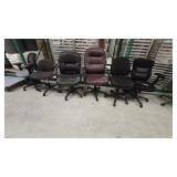 Assorted rolling office/task chairs; mixed padded,