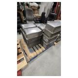 Large quantity of stainless steel food-service pan