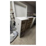 Assorted classroom storage cabinets, shelving and