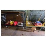 Assorted classroom/office tables, stools and educa