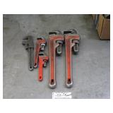 Various Sized Pipe Wrenches