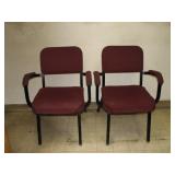 Three (3) Maroon Office Chairs