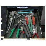 Tools in GM Toolbox Drawer Marked Plyers