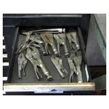 Tools in GM Toolbox Drawer Marked Vice Grips
