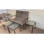 Patio glider & 3 glass top stands