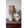 Asian Pottery foo dog 13'' tall