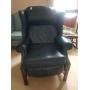 Dark green leather recliner