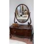 Serpentine front antique dresser w/ oval beveled