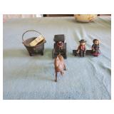 Horse & buggy salt and pepper & misc metal Amish