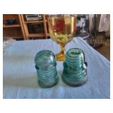 Schlitz beer glasses  2 insulators