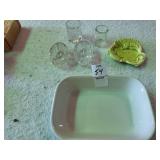 Hall dish & assorted glass
