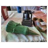 Liberty bell bank wooden shoe plastic plant