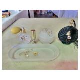 Italian glass gold 18k hand painted perfume