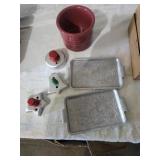 Vintage cookie cutters and misc items