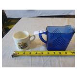Blue pitcher & little boy Blue cup