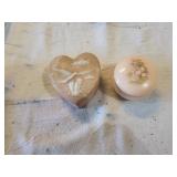 Incolay Soapstone heart trinket jar & Alabaster