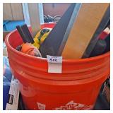 Bucket of hardware items