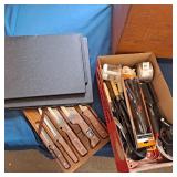 Cutting boards, Pierre Santini knifes, box of