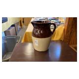 Two-Toned Stoneware Crock Pitcher, 1gal