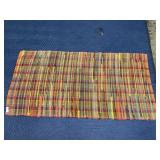 Vintage hand woven rag rug  -  61 x 30 inches