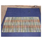 Vintage hand woven rag rug  -  67 x 30 inches
