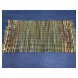 Vintage hand woven rag rug -  56 x 29 inches
