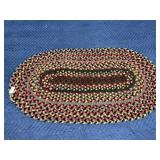Vintage hand braided rug -  44 x 22 inches