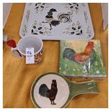 Vintage MCM Maxey Rooster Metal Square Tray