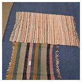 Vintage rag rugs one 27x22, 45x26