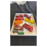 Tray Lot of Vintage Tootsietoy Metal Cars