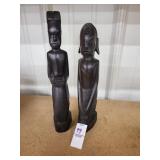 2 African figures 10in. Tall