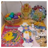 Vintage Easter basket , plastic eggs, Easter